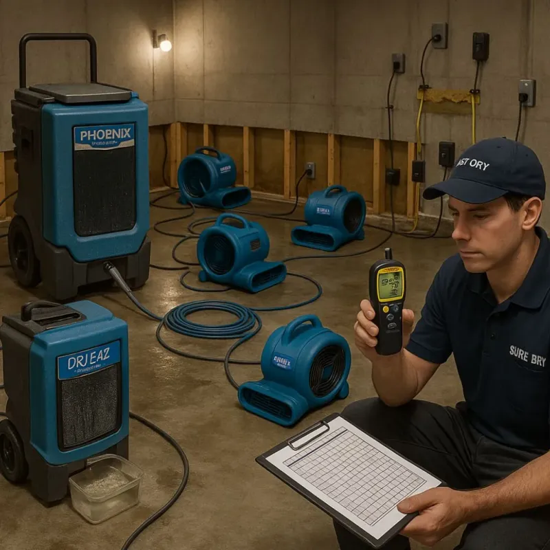 Structural Drying and Dehumidification process in Sharpsville, PA